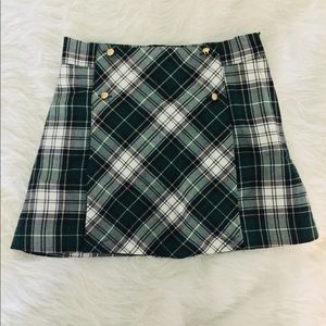 Girls Janie & Jack Green Checkered Skirt